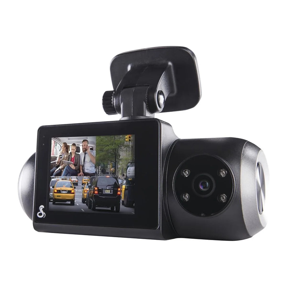 SC 201 1080P Dash Cam + Interior Night Vision Cam, Live Alerts, Carplay Compatible Dash Camera