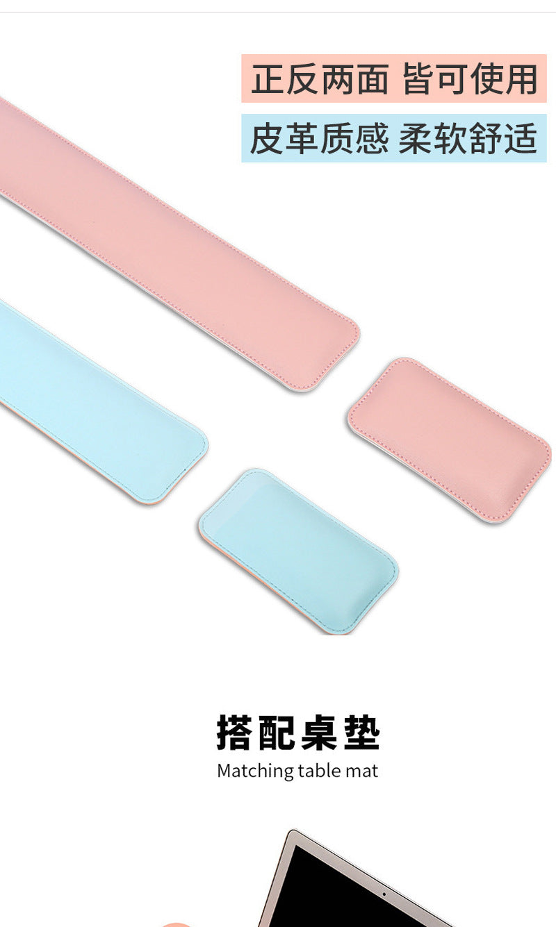 Leather Mouse Pad & Wrist Rest – Oversized, Solid Colour