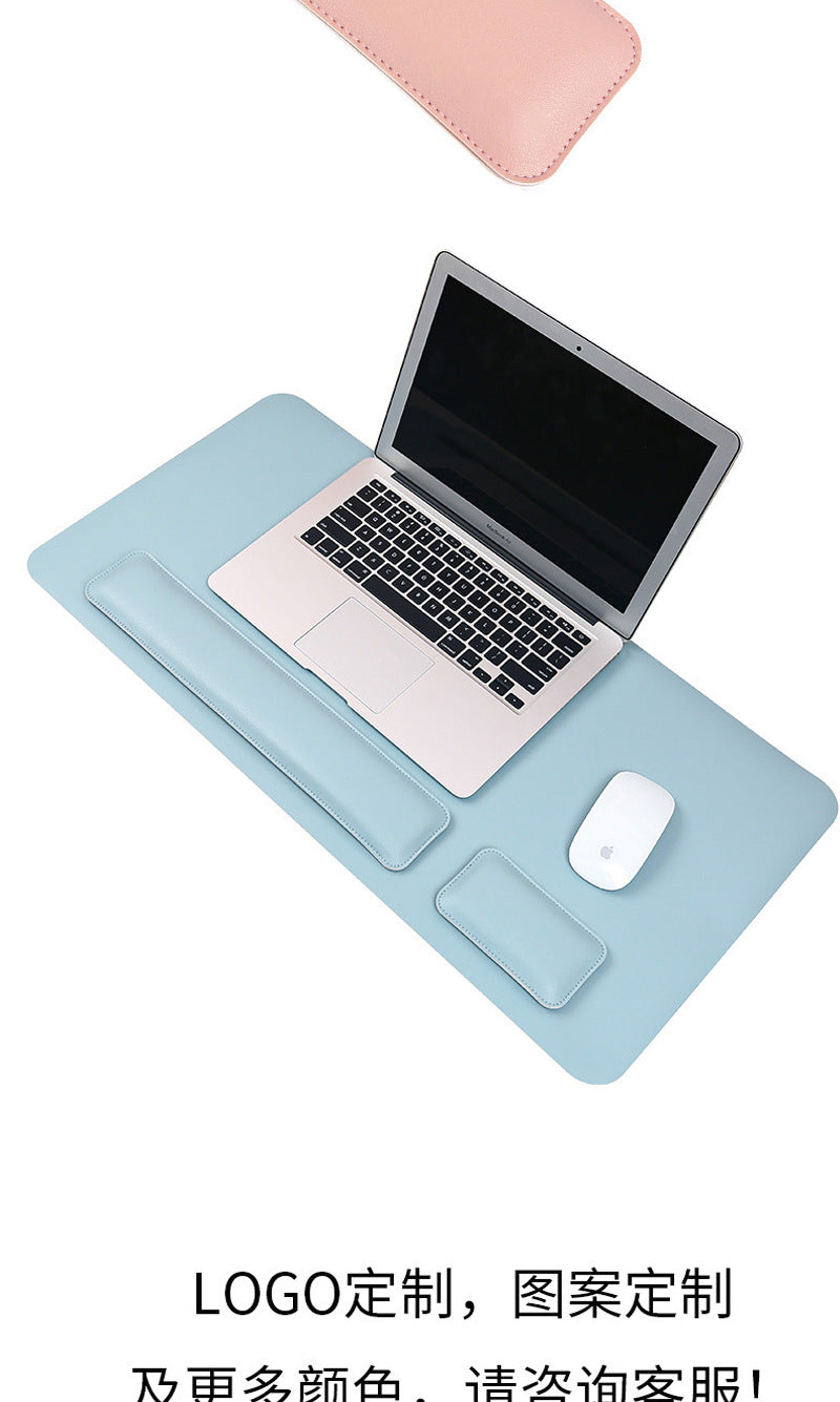 Leather Mouse Pad & Wrist Rest – Oversized, Solid Colour