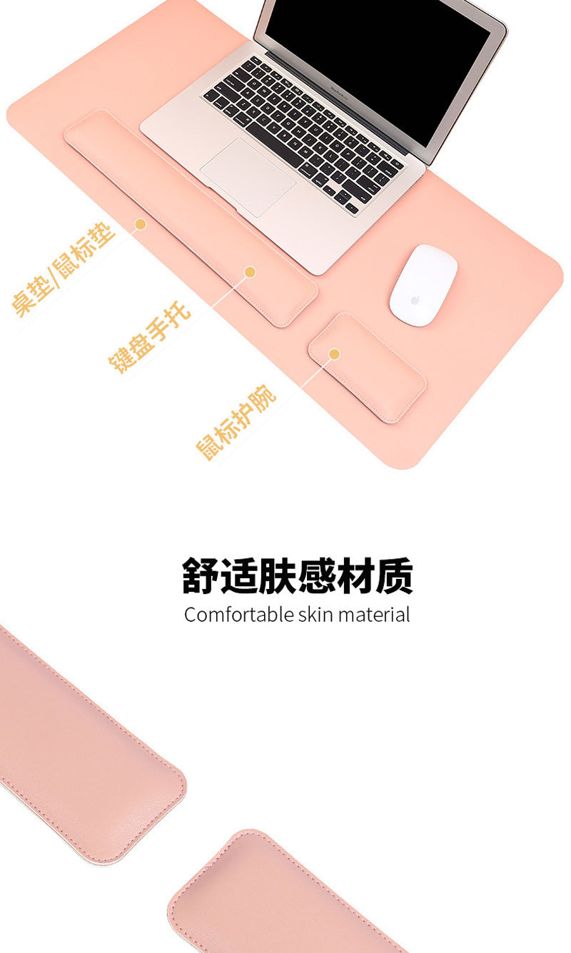 Leather Mouse Pad & Wrist Rest – Oversized, Solid Colour