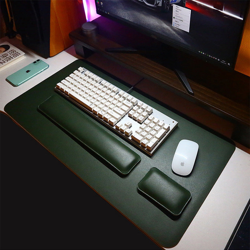 Leather Mouse Pad & Wrist Rest – Oversized, Solid Colour