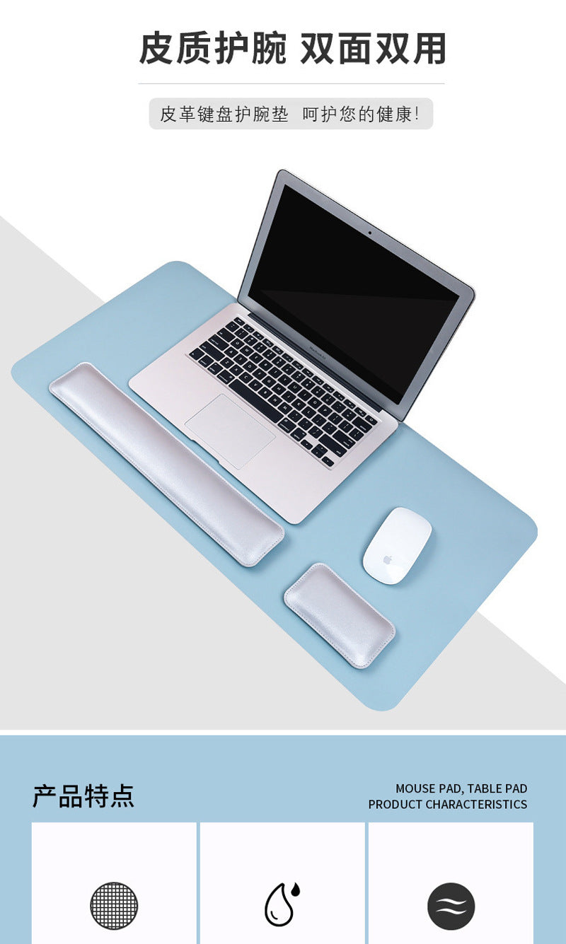 Leather Mouse Pad & Wrist Rest – Oversized, Solid Colour