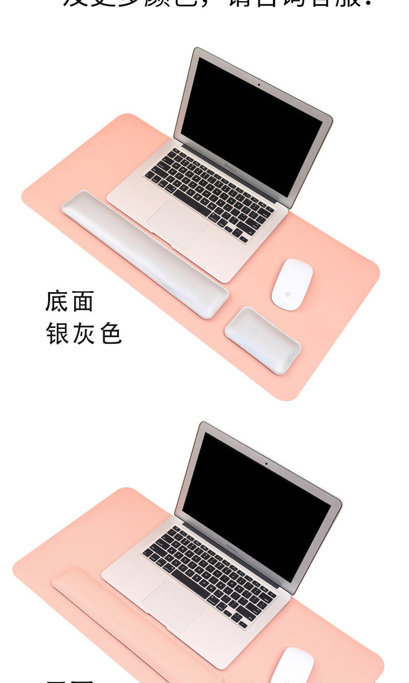 Leather Mouse Pad & Wrist Rest – Oversized, Solid Colour