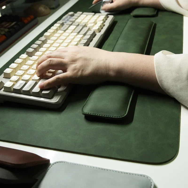 Waterproof PU Desk Mat & Wrist Guard Set – 3-Piece
