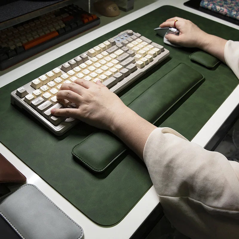 Waterproof PU Desk Mat & Wrist Guard Set – 3-Piece