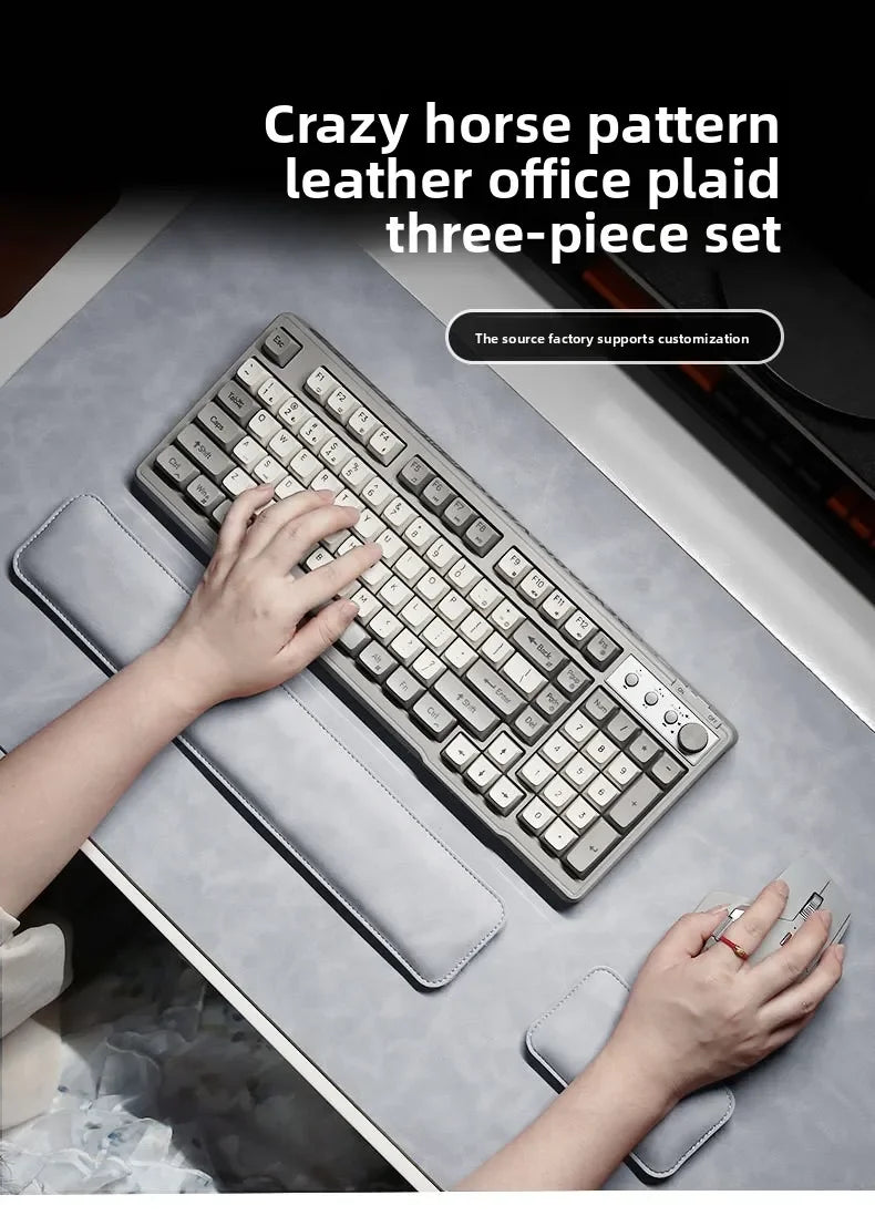 Waterproof PU Desk Mat & Wrist Guard Set – 3-Piece