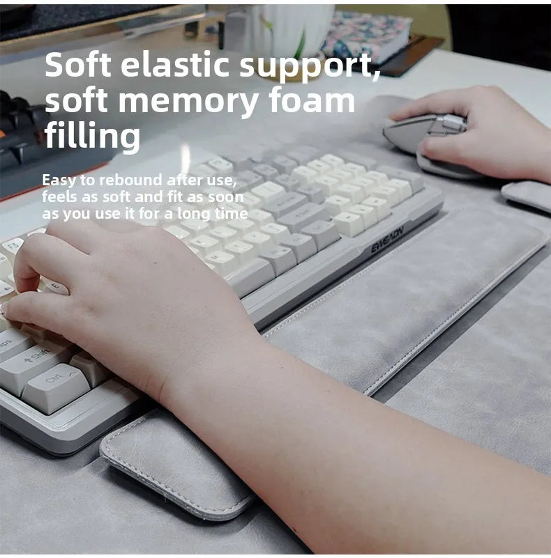 Waterproof PU Desk Mat & Wrist Guard Set – 3-Piece