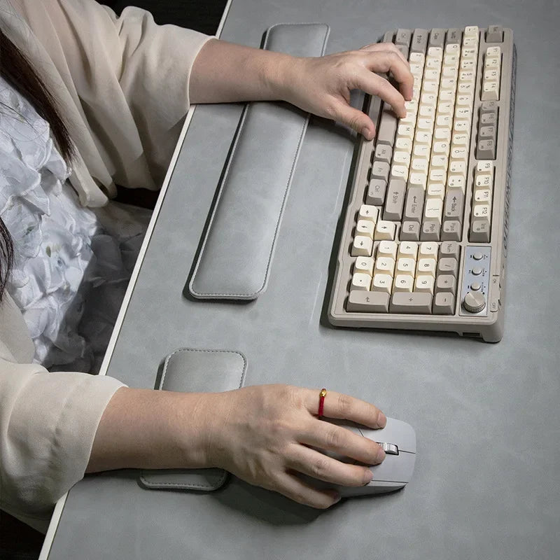 Waterproof PU Desk Mat & Wrist Guard Set – 3-Piece