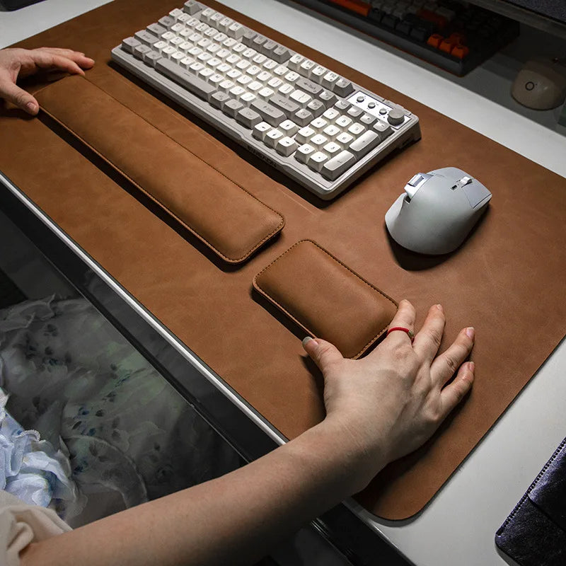 Waterproof PU Desk Mat & Wrist Guard Set – 3-Piece