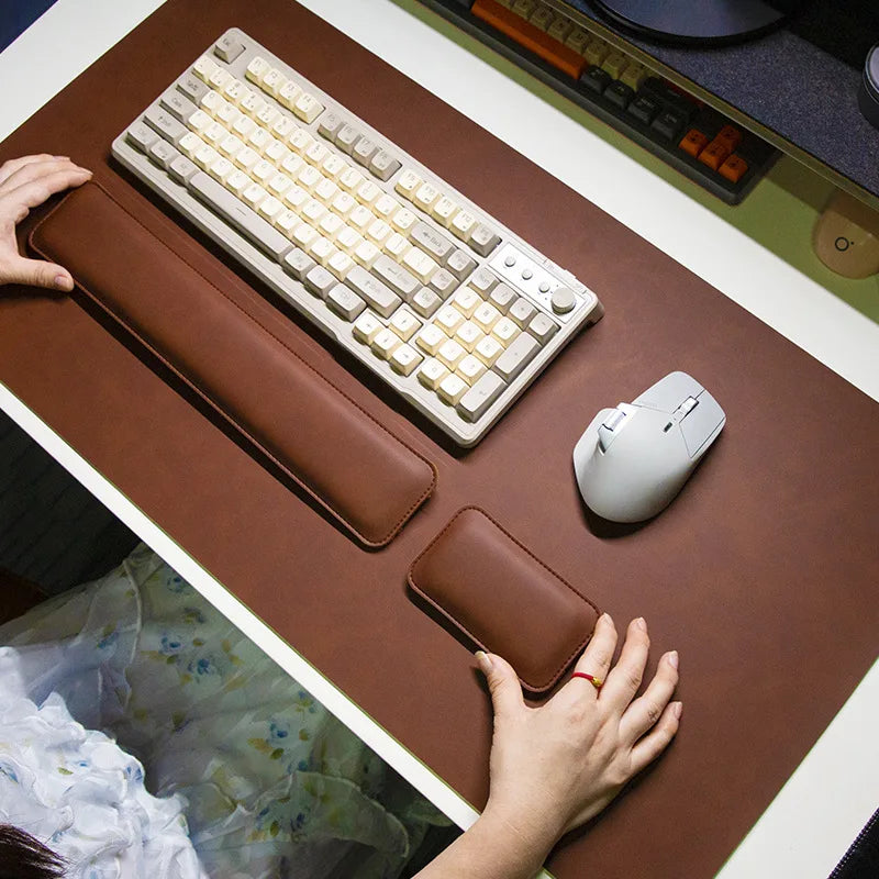 Waterproof PU Desk Mat & Wrist Guard Set – 3-Piece