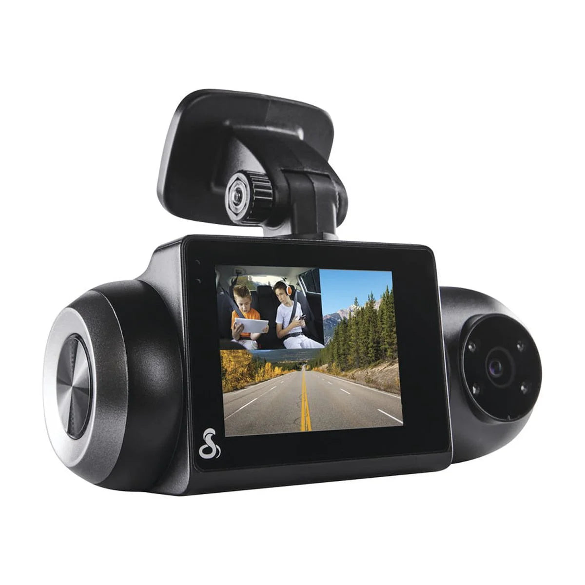 SC 201 1080P Dash Cam + Interior Night Vision Cam, Live Alerts, Carplay Compatible Dash Camera
